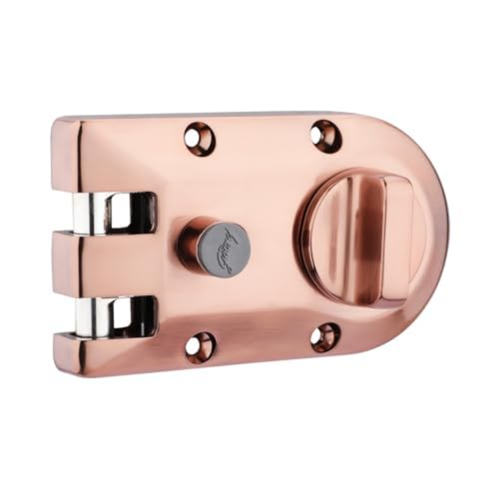 Godrej Rim Lock I Vertibolt 1CK Deadbolt I for Inside Opening Wooden Door | Left or Right Handed Doors I 4 Keys I 5-Year Warranty I Manual Locking l Rose Gold Finish
